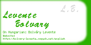 levente bolvary business card